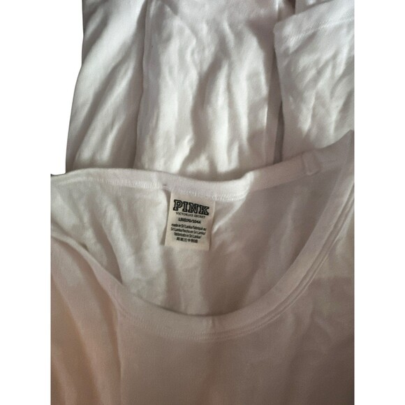 PINK VS long sleeve white rhinestone tee shirt Large - Picture 3 of 3